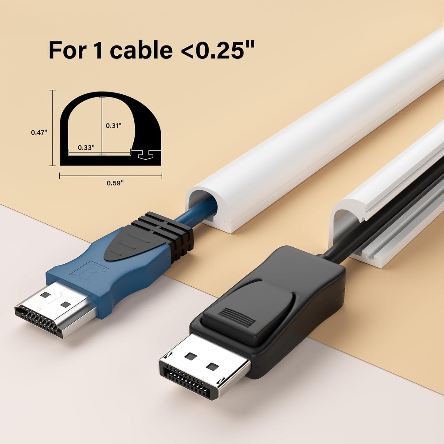 Organiz. cables silicona flexible para TV 157pulg blanco