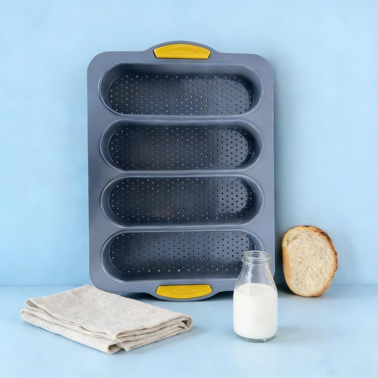 Moldes de silicona para pan de baguette y francés de 4 cavidades