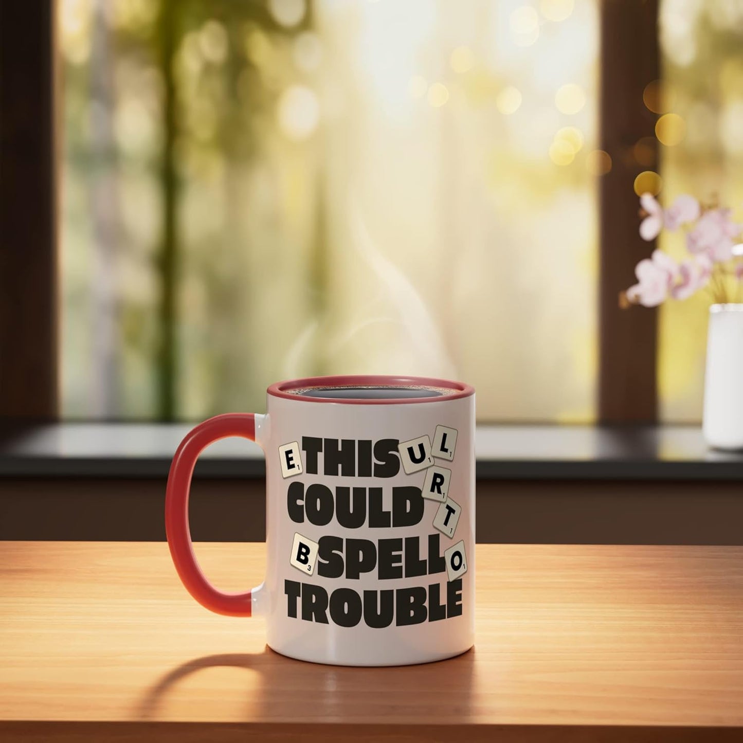 Taza Cerámica Juego de Palabras Rojo/Blanco