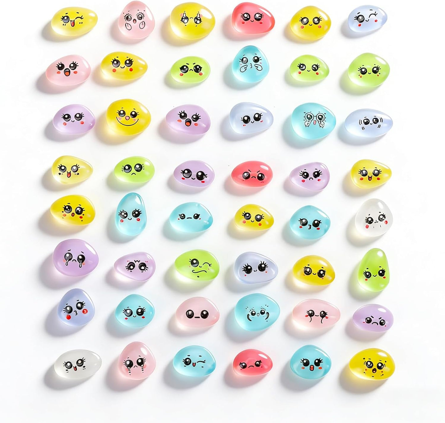 48 Pzas Mini Figuras Resina Caras Meme Decoración