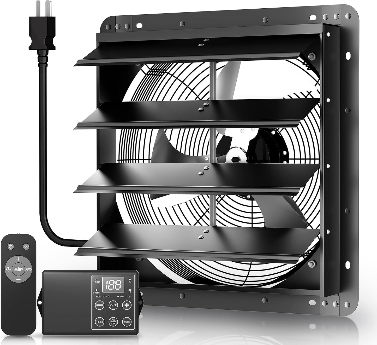 Ventilador ático 12pulg motor CA control remoto 6ft