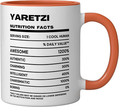 Taza Cerámica Nutrition Facts Naranja/Blanco