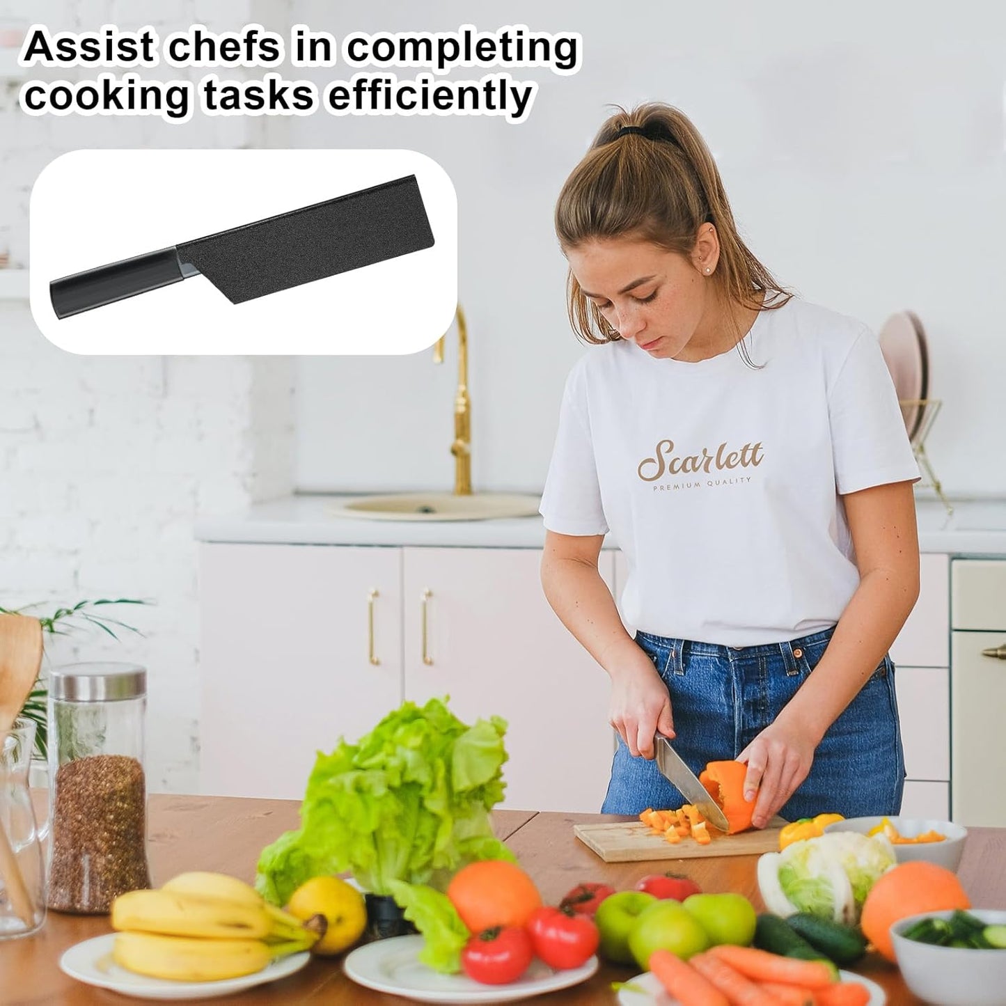 2 Fundas Impermeables Cuchillos 7pulg Hogar Cocina Negro