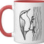 Taza Cerámica para Observar Aves Roja/Blanca