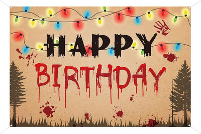 Telón cumpleaños espeluznante 70x47pulg decoración terror