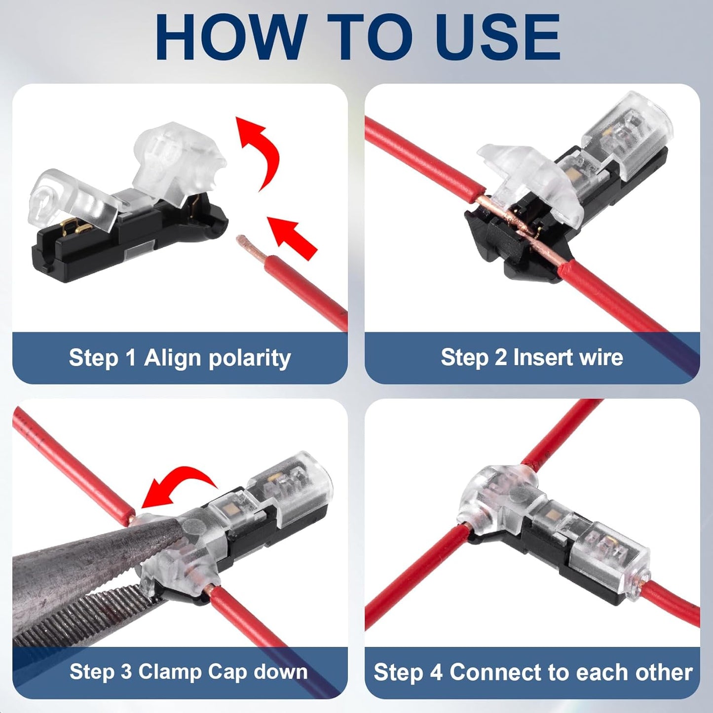 Conectores cable 1 pin sujecion rápida 3 vías bloqueo