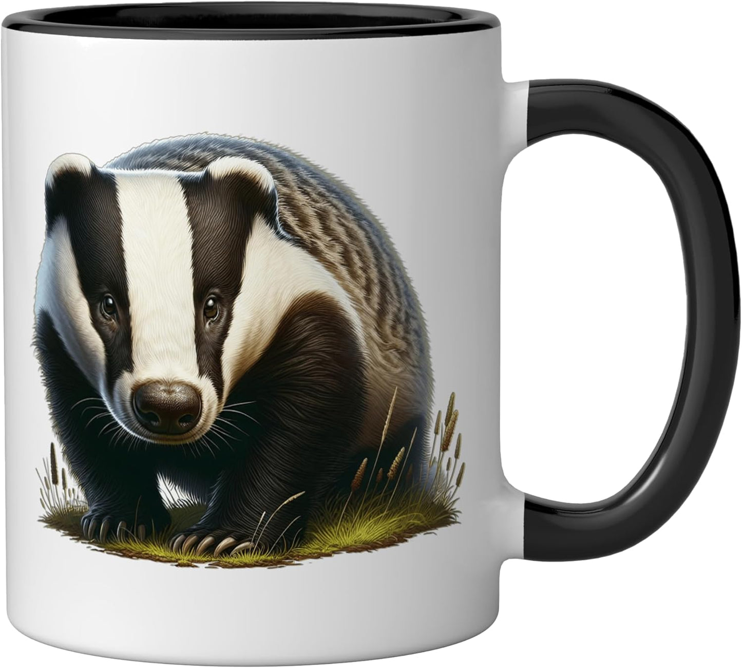 Taza cerámica Badger negra/blanca