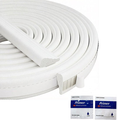 Sello espuma V 20ft blanco para puerta exterior