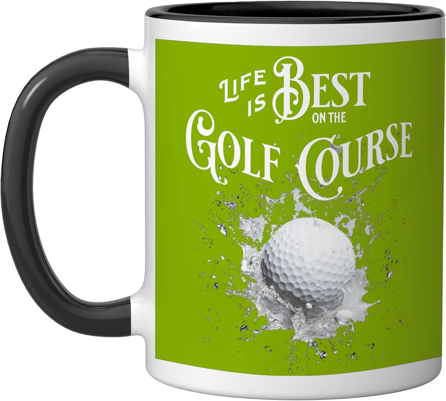 Taza Cerámica Golf Ball Splash Negro Blanco