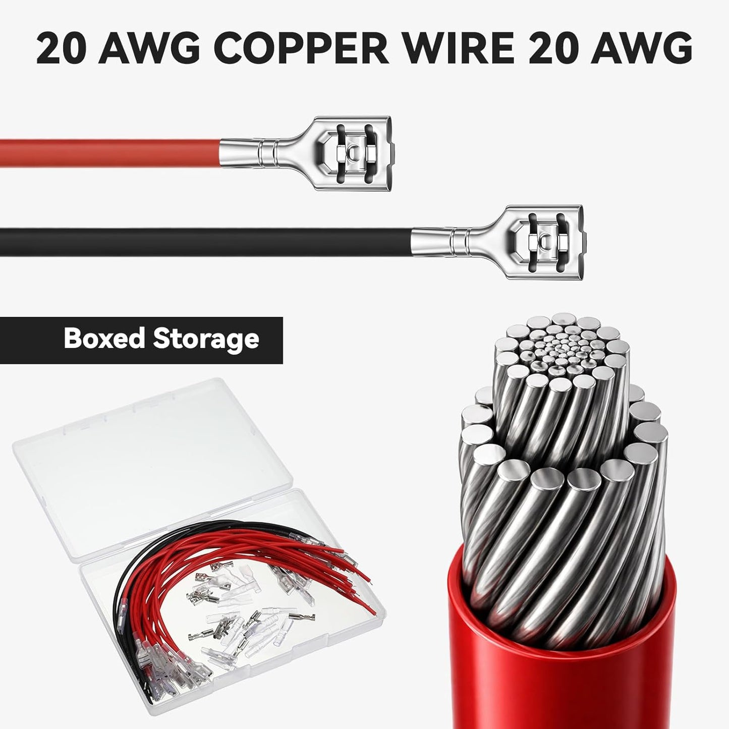Kit 30 conectores altavoz 0.116/0.152 pulg rojo negro