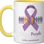 Taza Cerámica Lupus Mes de Conciencia Púrpura Amarillo/Blanco