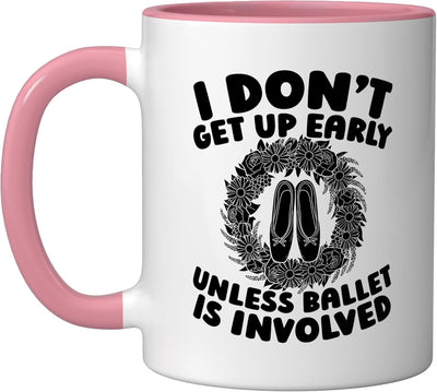 Taza Cerámica Baile de Ballet Rosa/Blanco