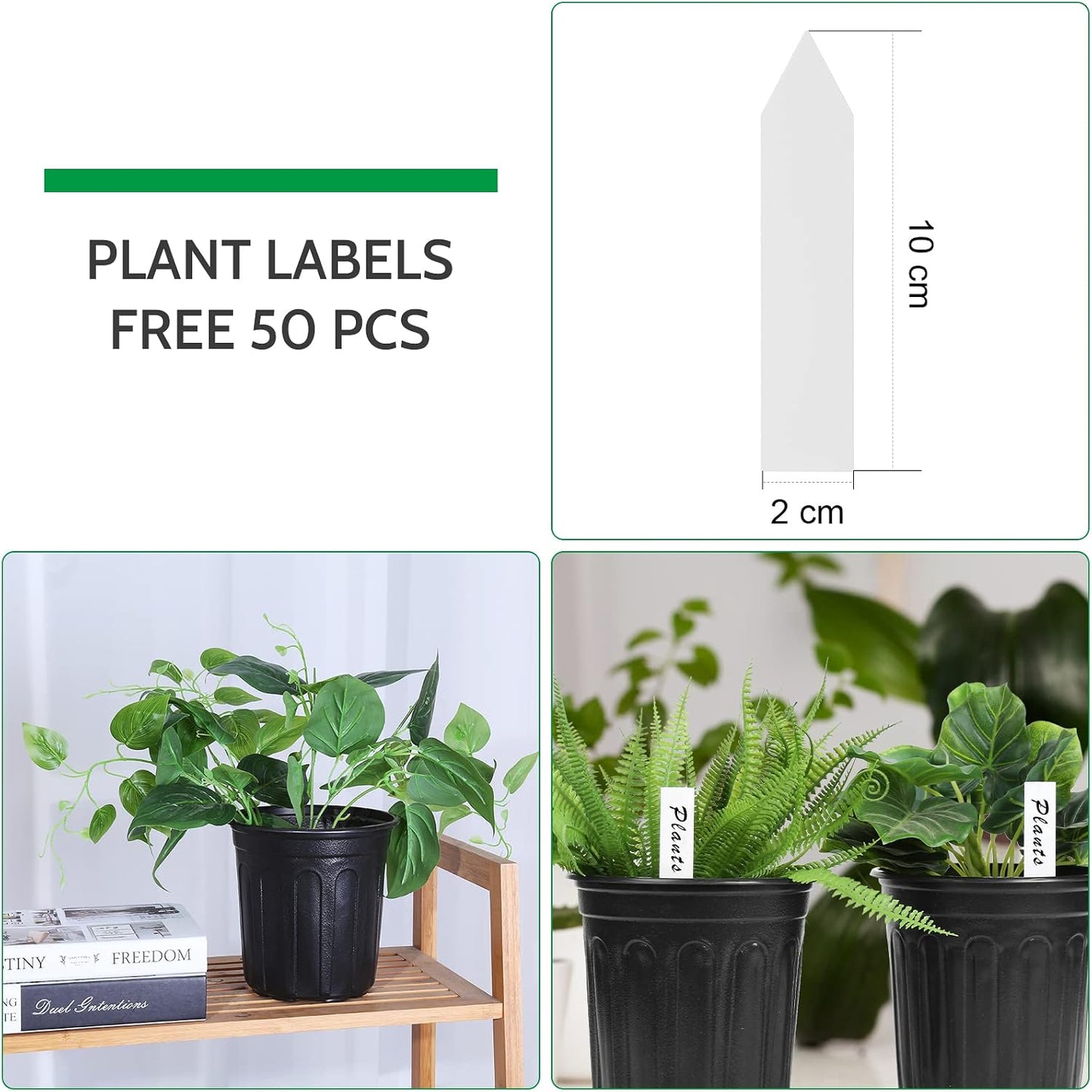 50 Macetas Plástico Suave 1gal con Etiquetas para Plantas