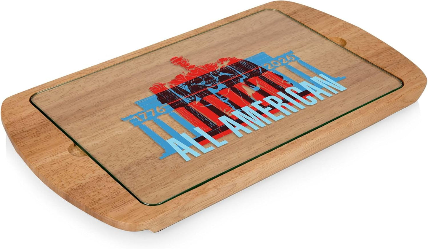 Tablero queso vidrio templado base parawood madera