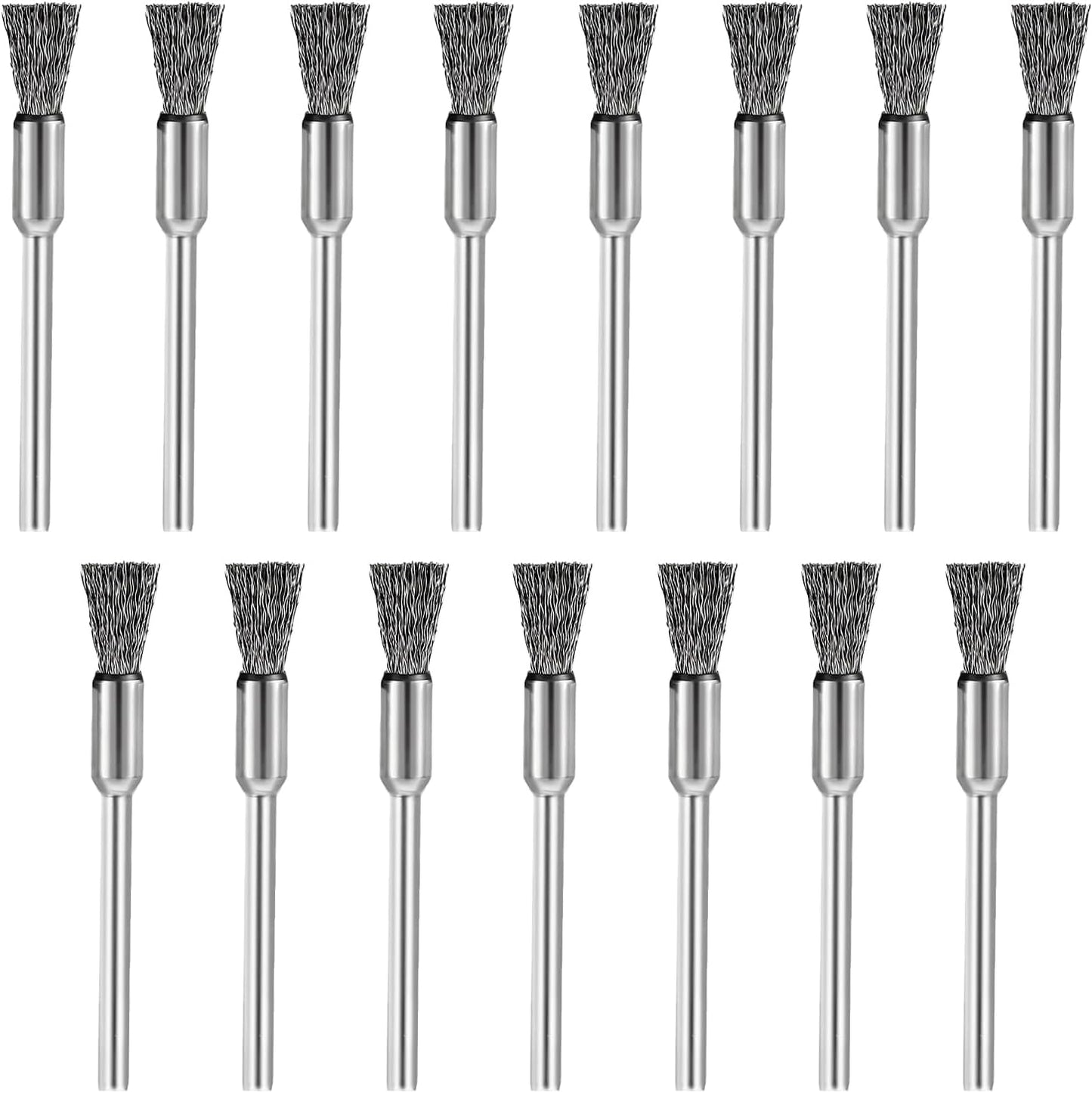 15 Cepillos Alambre Taladro Extensos para Limpieza Acero Inox