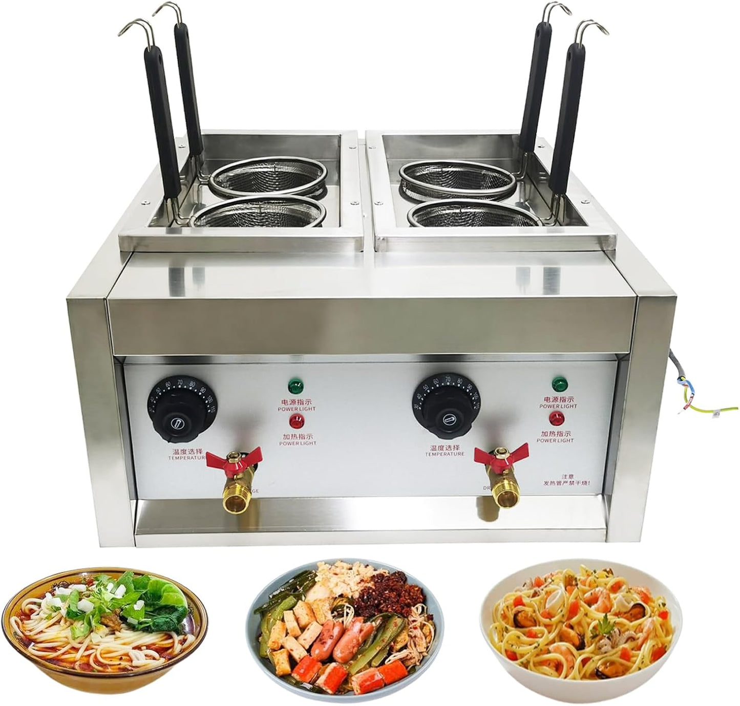 Máquina hervir pasta eléctrica 4000W 220V temperatura ajustable