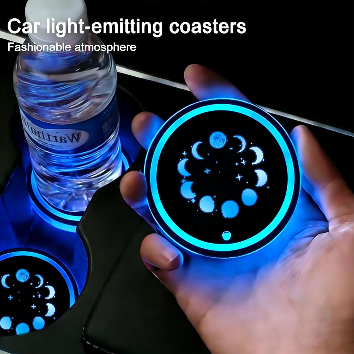 Portavasos con luces LED 7 colores para automóvil
