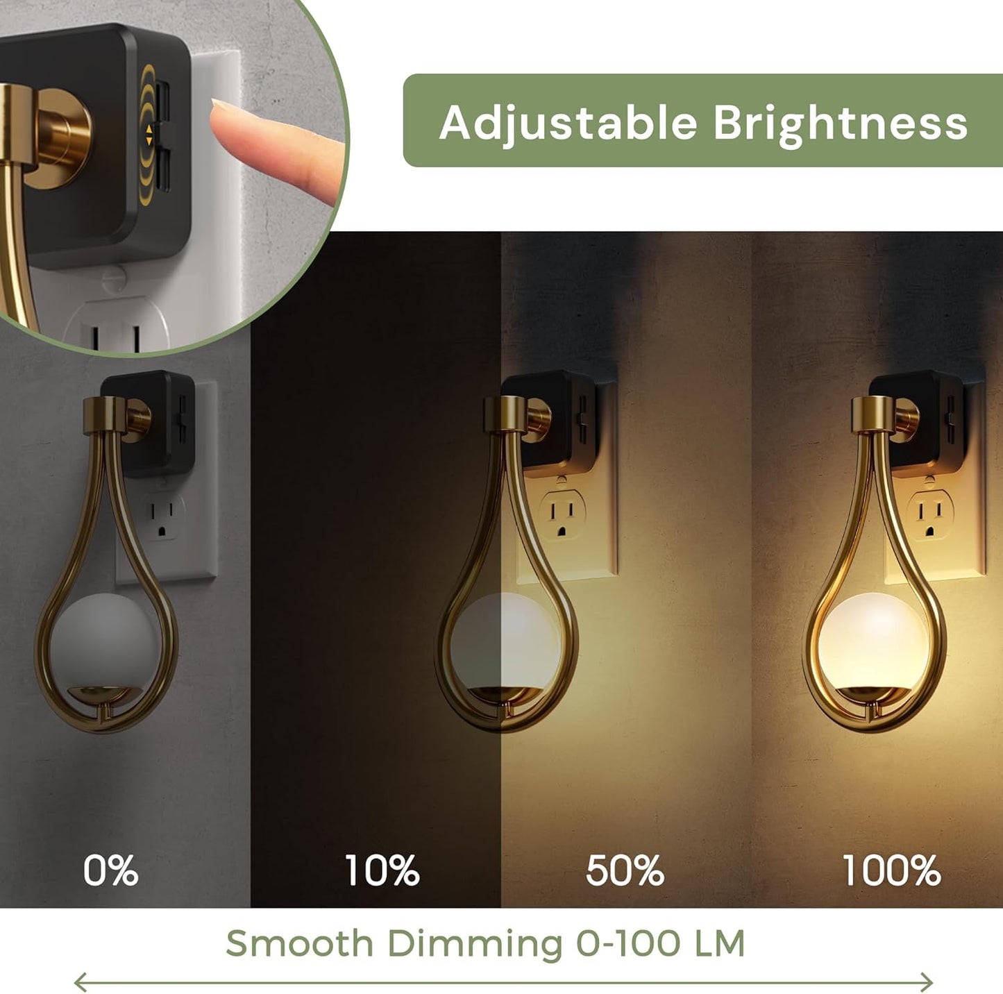 Luz Nocturna Sensor Atardecer Amanecer Blanca Suave 3000K