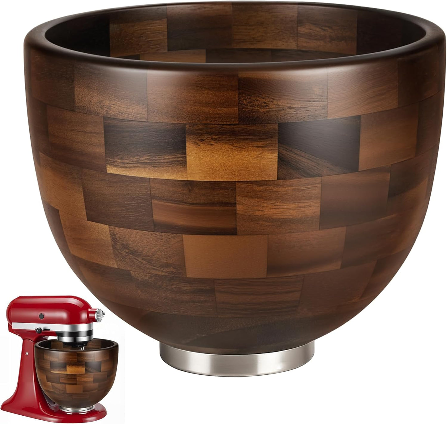Tazón Mezclar Madera Nogal Comp KitchenAid 4.5-5qt Base Acero Inox