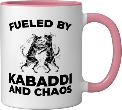 Taza Cerámica Kabaddi Rosa/Blanca Deportes de Equipo