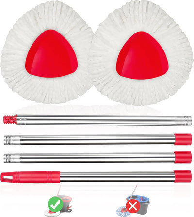 2 Cabezales trapeador giratorio microfibra suelos madera