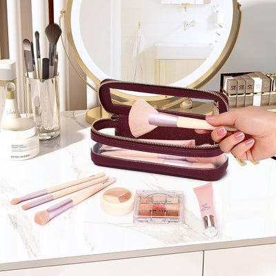 Estuche brochas maquillaje bolsa transparente viaje cosméticos