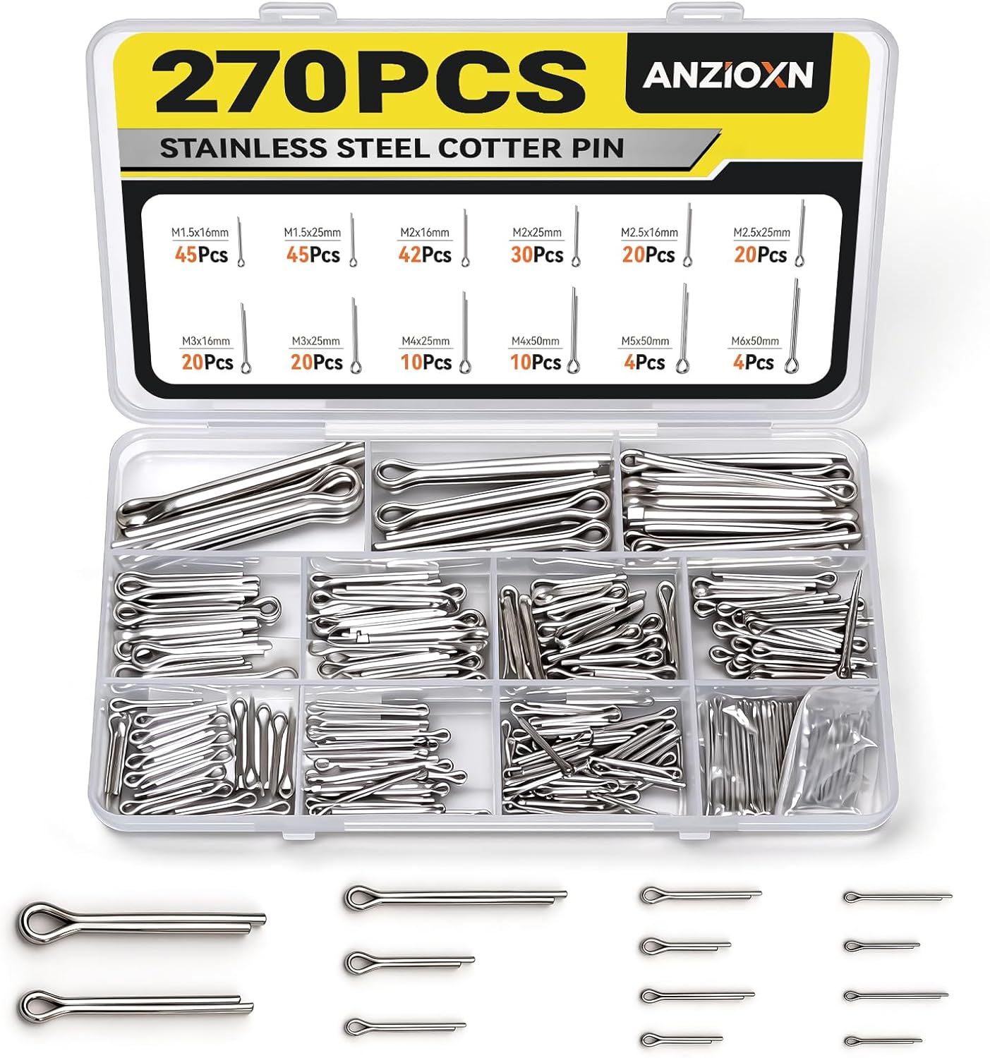 Set 270 Pasadores Acero Inox 304 Divididos para Bloqueo Camiones
