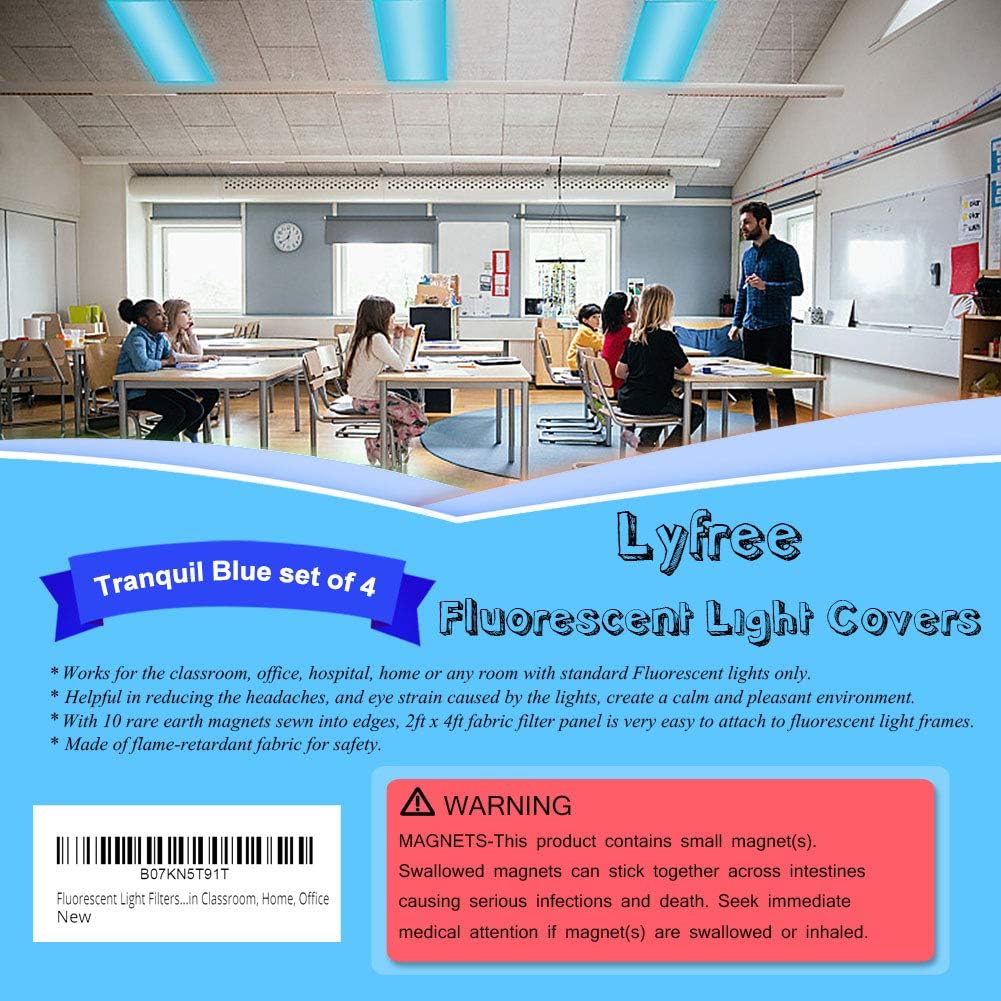 Filtros luz fluorescente 4x2ft 4uds azul tranquilo