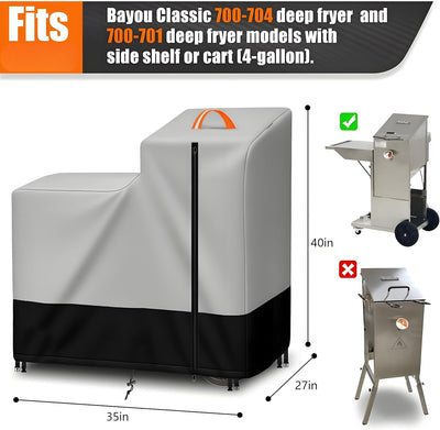 Cubierta freidora Bayou 4gal inox con carro Oxford 420D