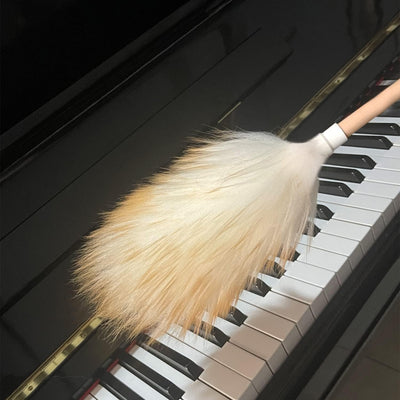 Cepillo lana cordero mango madera antiestático piano oficina