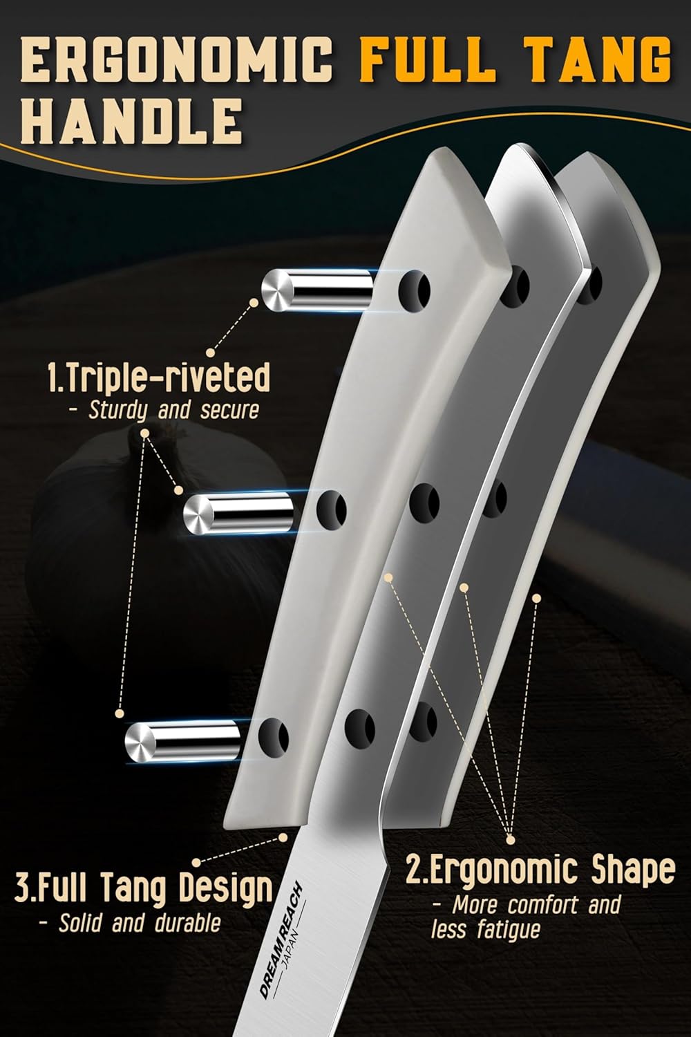 Set 6 Cuchillos Carne Acero Inox Afilados
