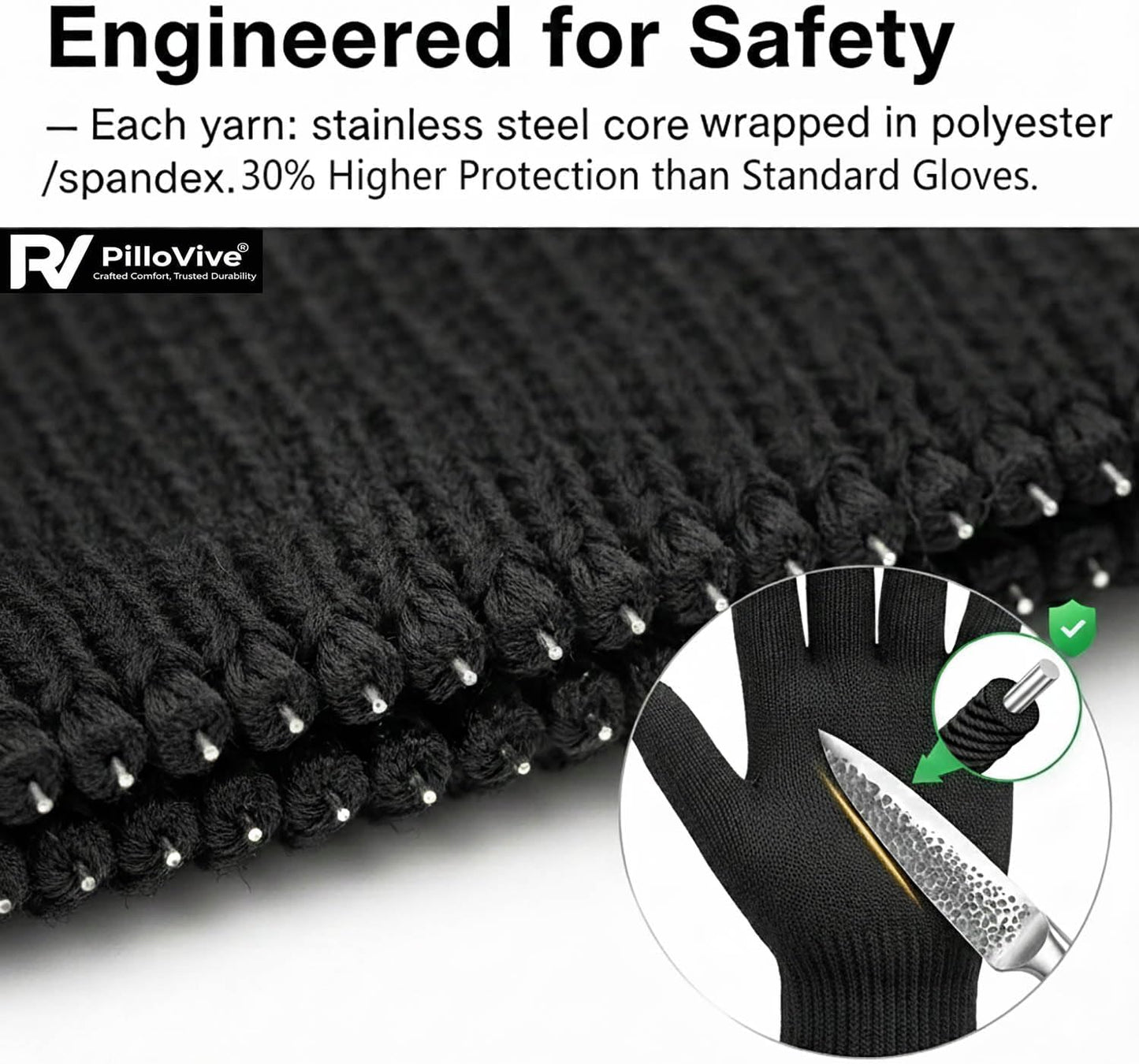 4 Guantes Corte Nivel 5 Acero Inox para Cocineros
