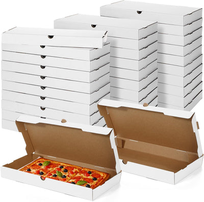 100 Cajas Pizza 14x7pulg Rectangulares Resistentes