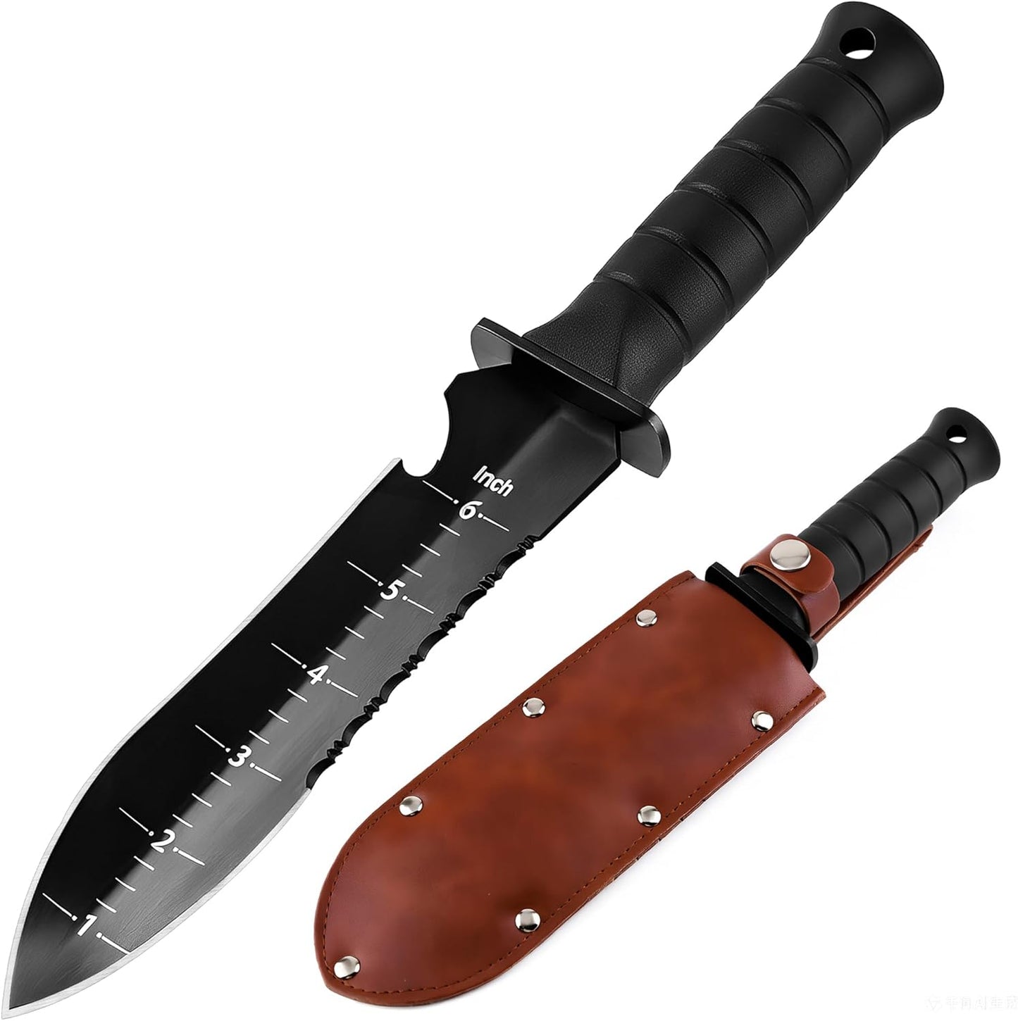 Cuchillo jardín acero inox hoja afilada borde dentado