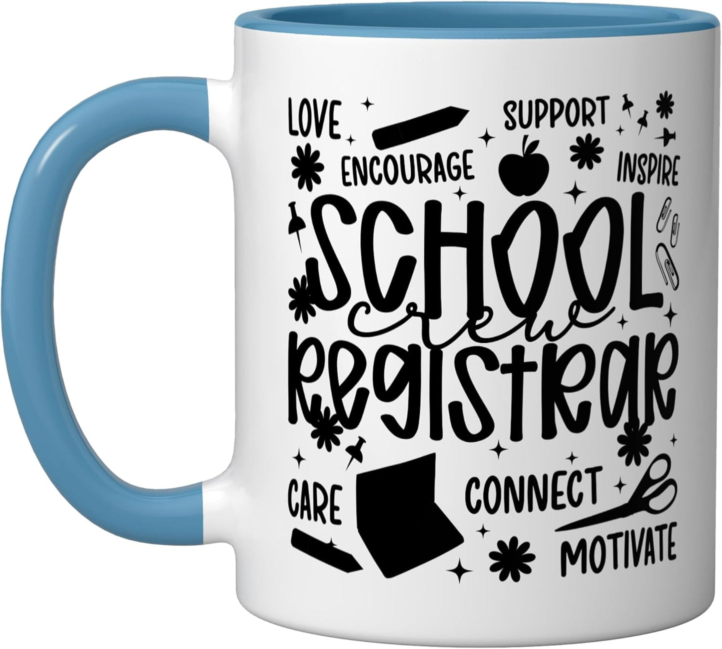 Taza Cerámica para Registro Escolar Azul/Blanco