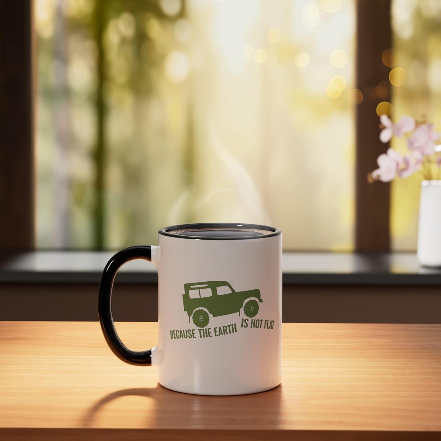 Taza cerámica retro 4x4pulg negro y blanco