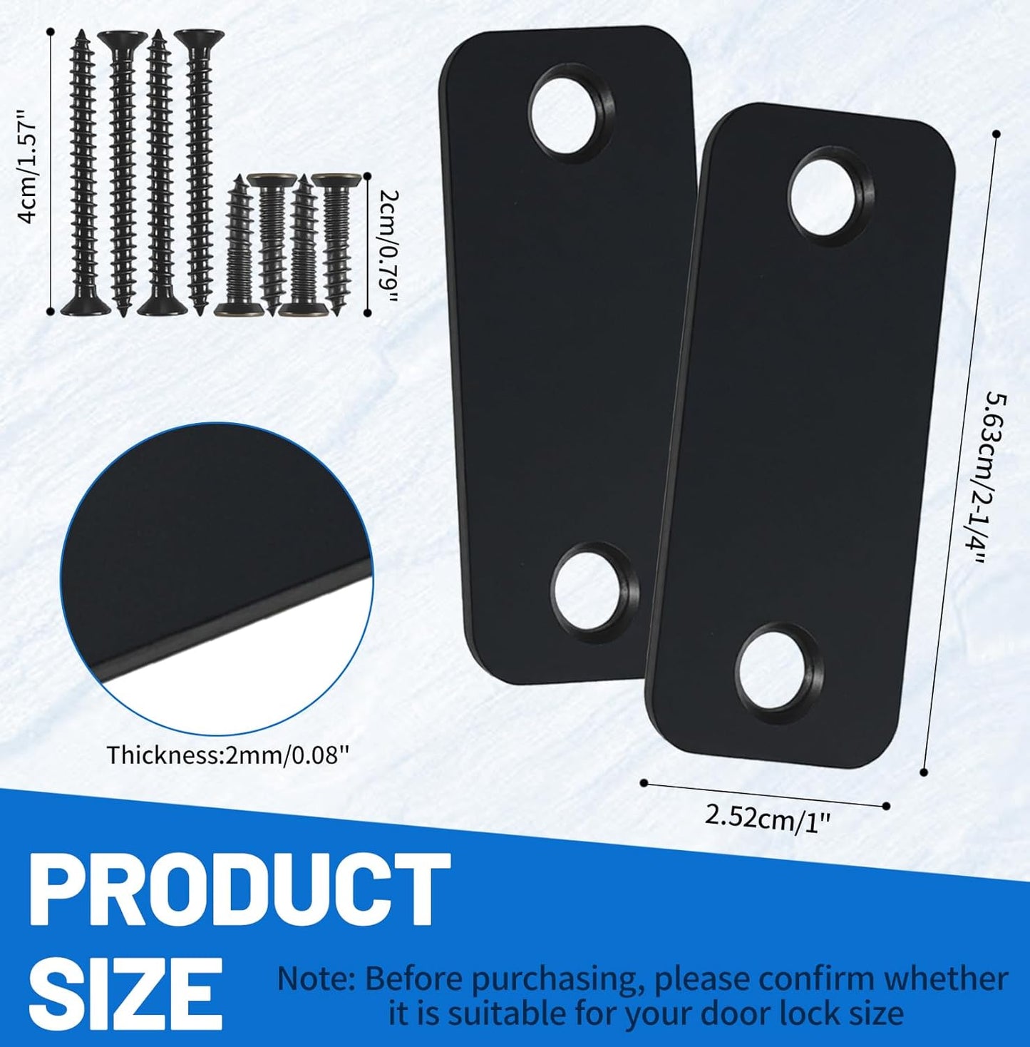 Placas cubierta orificio puerta 1x2-1/4 pulg acero inox