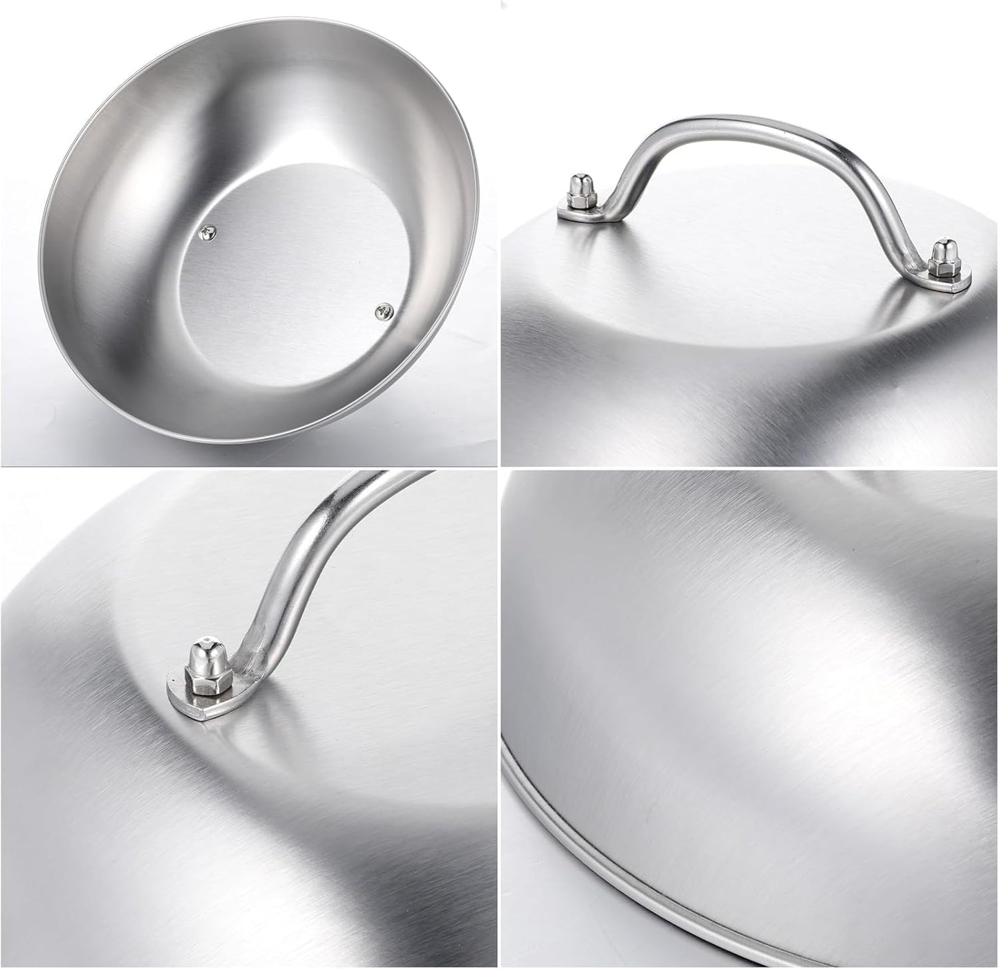 2 Tapas Wok Acero Inox 9pulg Cúpula Queso Fundido