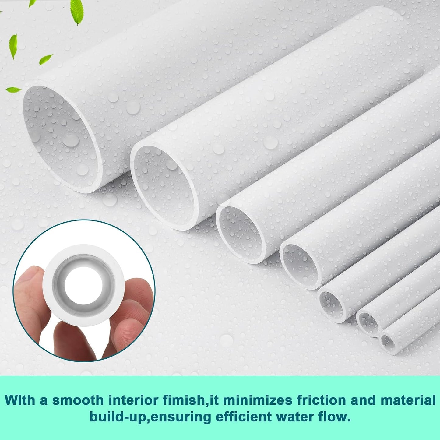 6 Tubos Sch40 1/2x34pulg para bricolaje blanco