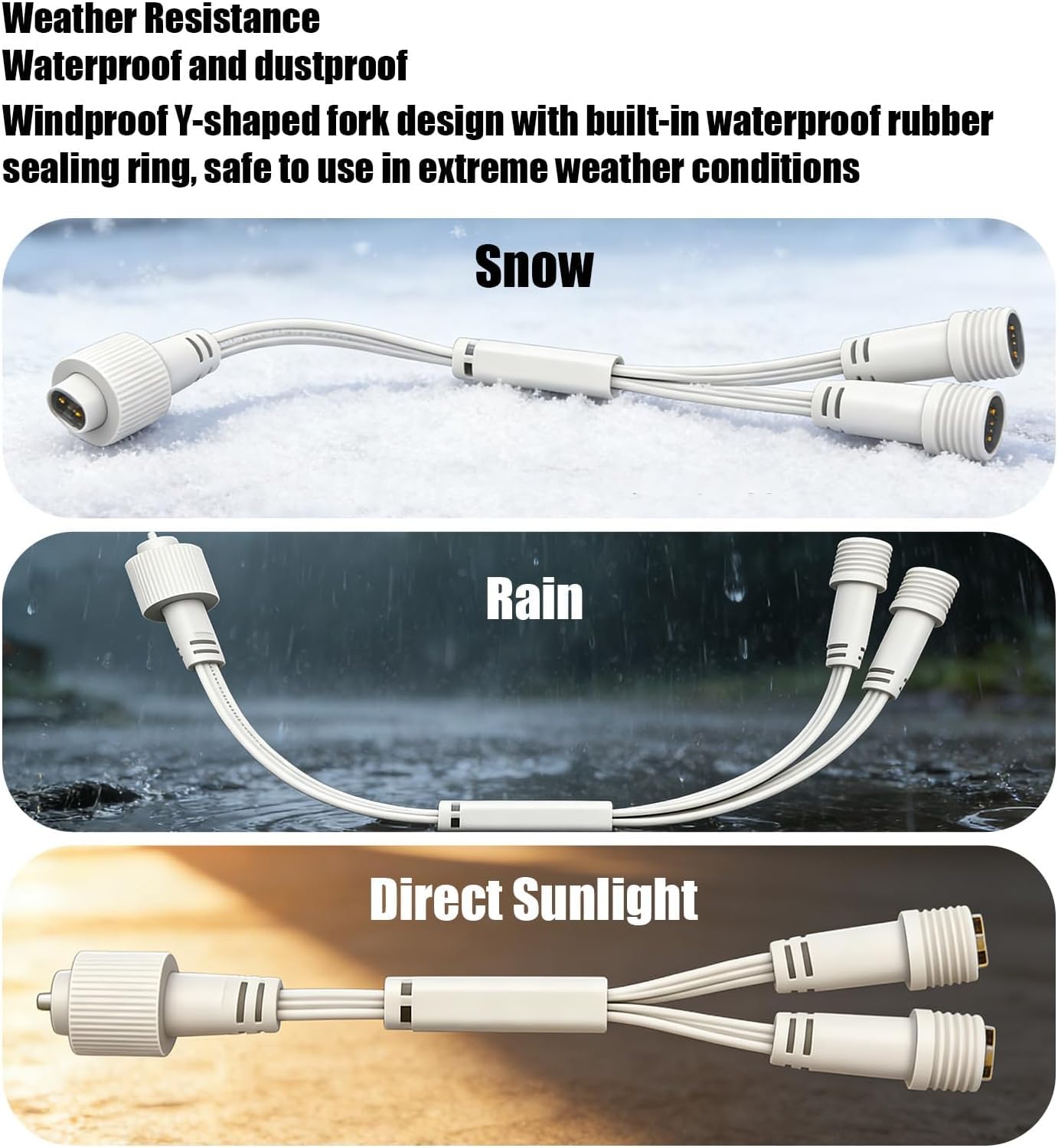 Cable extensión Y-Splitter comp Govee luces exteriores IP68