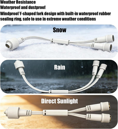 Cable extensión Y-Splitter comp Govee luces exteriores IP68