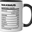Taza Cerámica Maximus Nutrition Datos Negra/Blanca