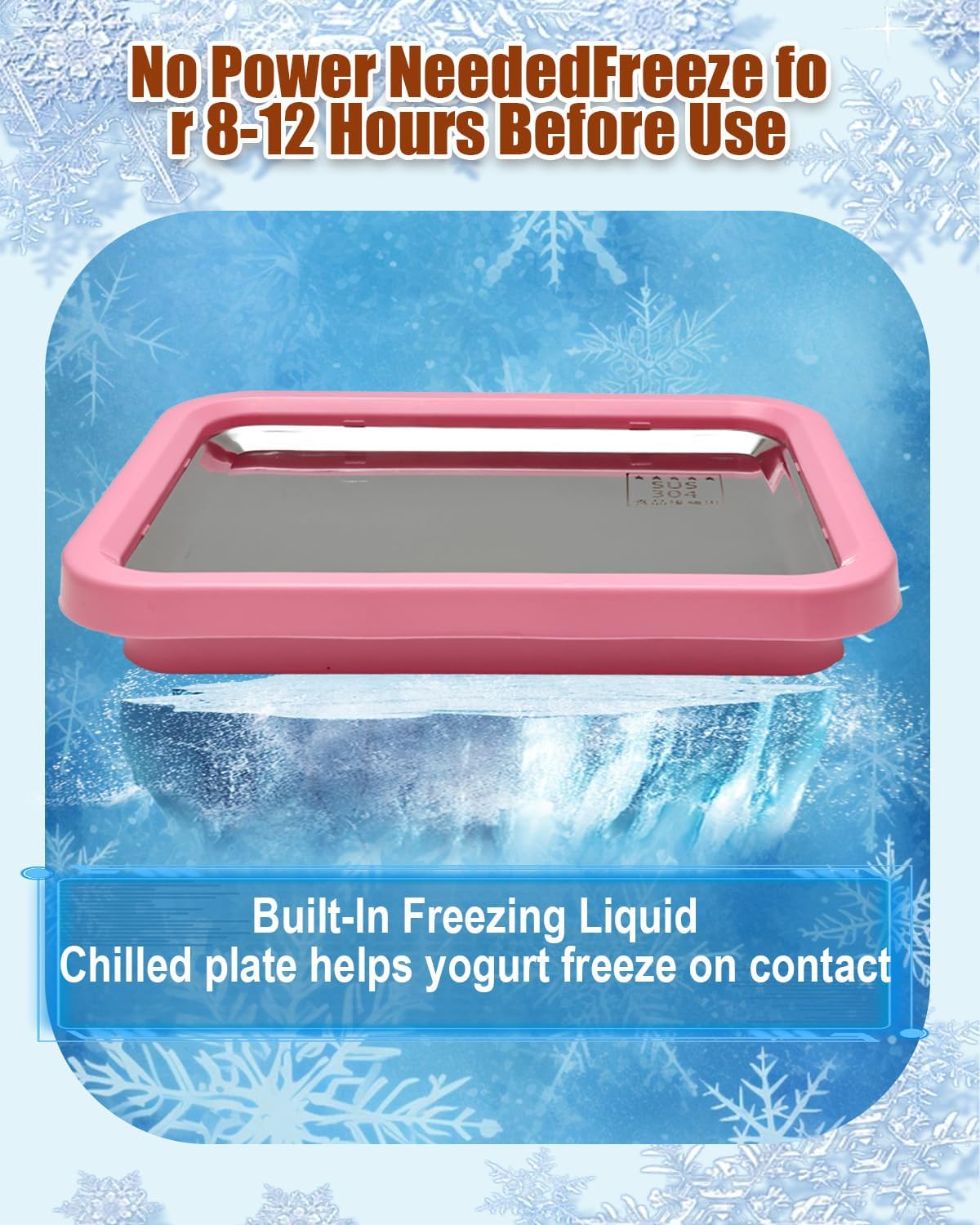 Máquina de helados enrollados doméstica con sartén de acero inoxidable