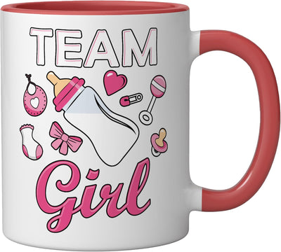 Taza cerámica para revelación de género rosa equipo niña