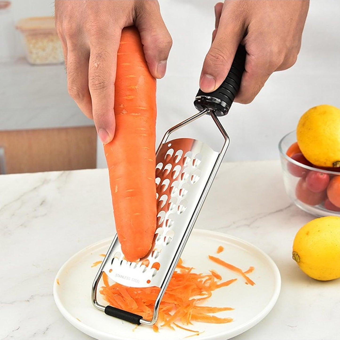 Rallador extra grueso de queso con mango antideslizante