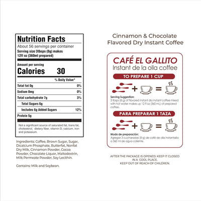 Café de la Olla soluble con cacao 1lb set 6