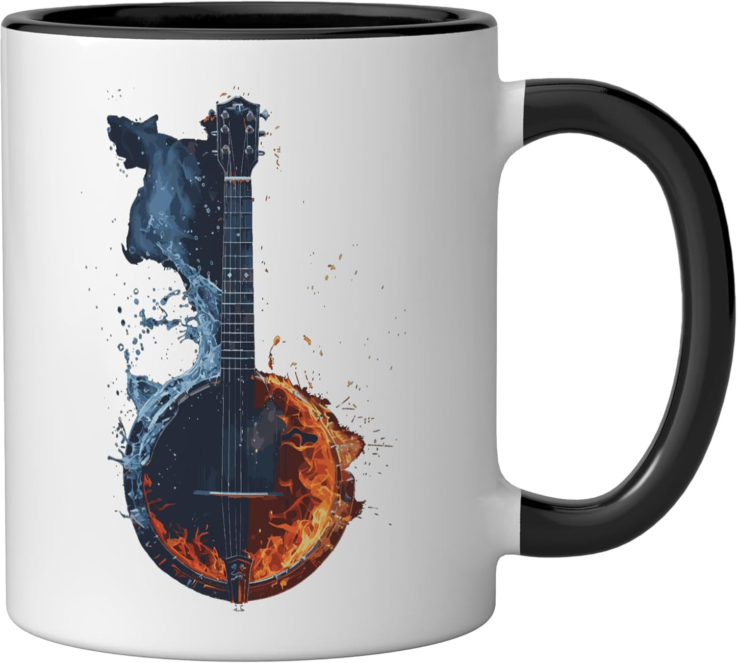 Taza Cerámica Colorida Negro/Blanco