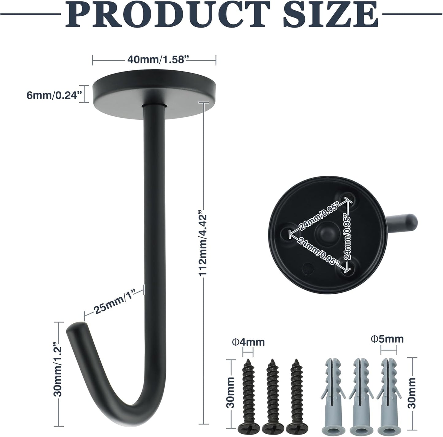 Ganchos techo acero inox 4.331pulg para plantas interiores