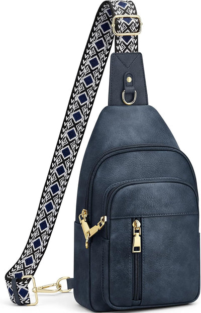 Bolsas cruzadas antirrobo RFID de cuero vegano para mujer y hombre