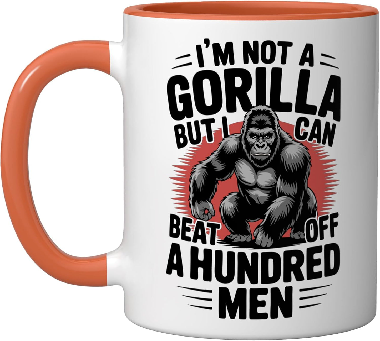 Taza Cerámica Humorística con Frase Naranja/Blanca